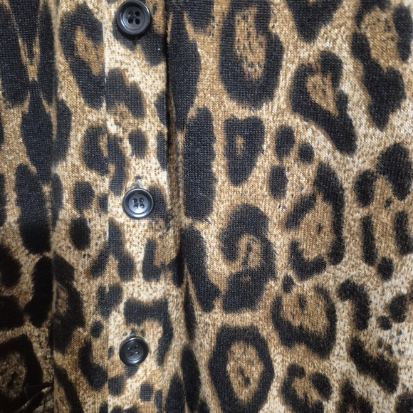 MYIFU Leopard Animal Print Cotton Button Light Cardigan Pockets Women Large - Picture 4 of 6